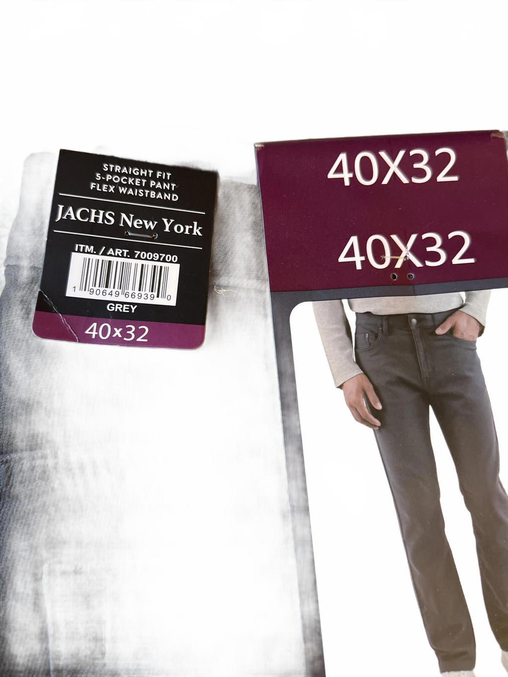 Jachs grey 5-pocket chinos, size 40” x 32”