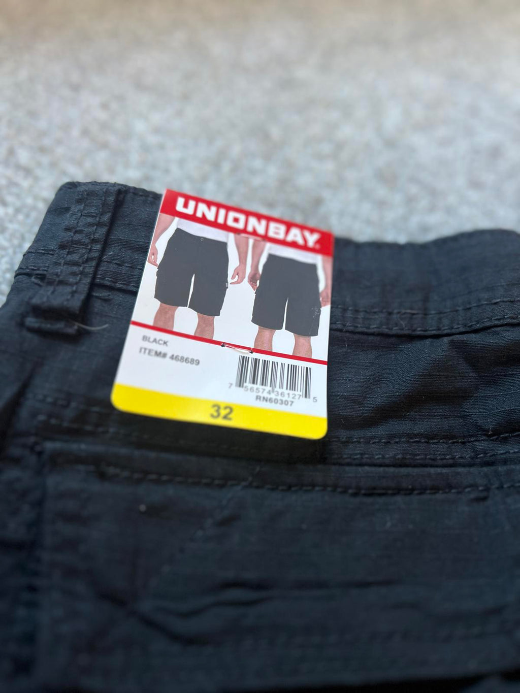 Unionbay black cargo shorts, size 32” waist
