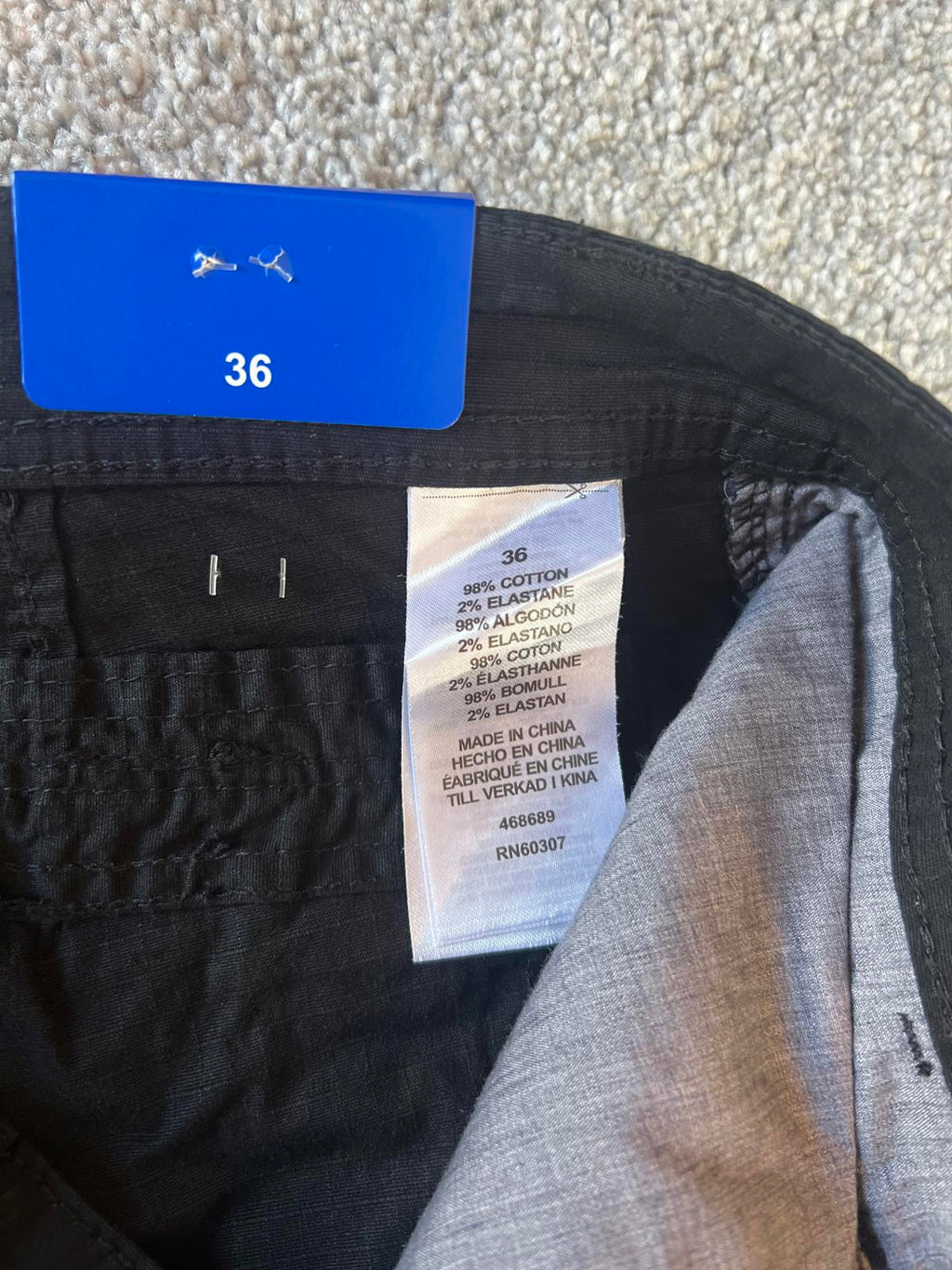 Unionbay black cargo shorts, size 36” waist