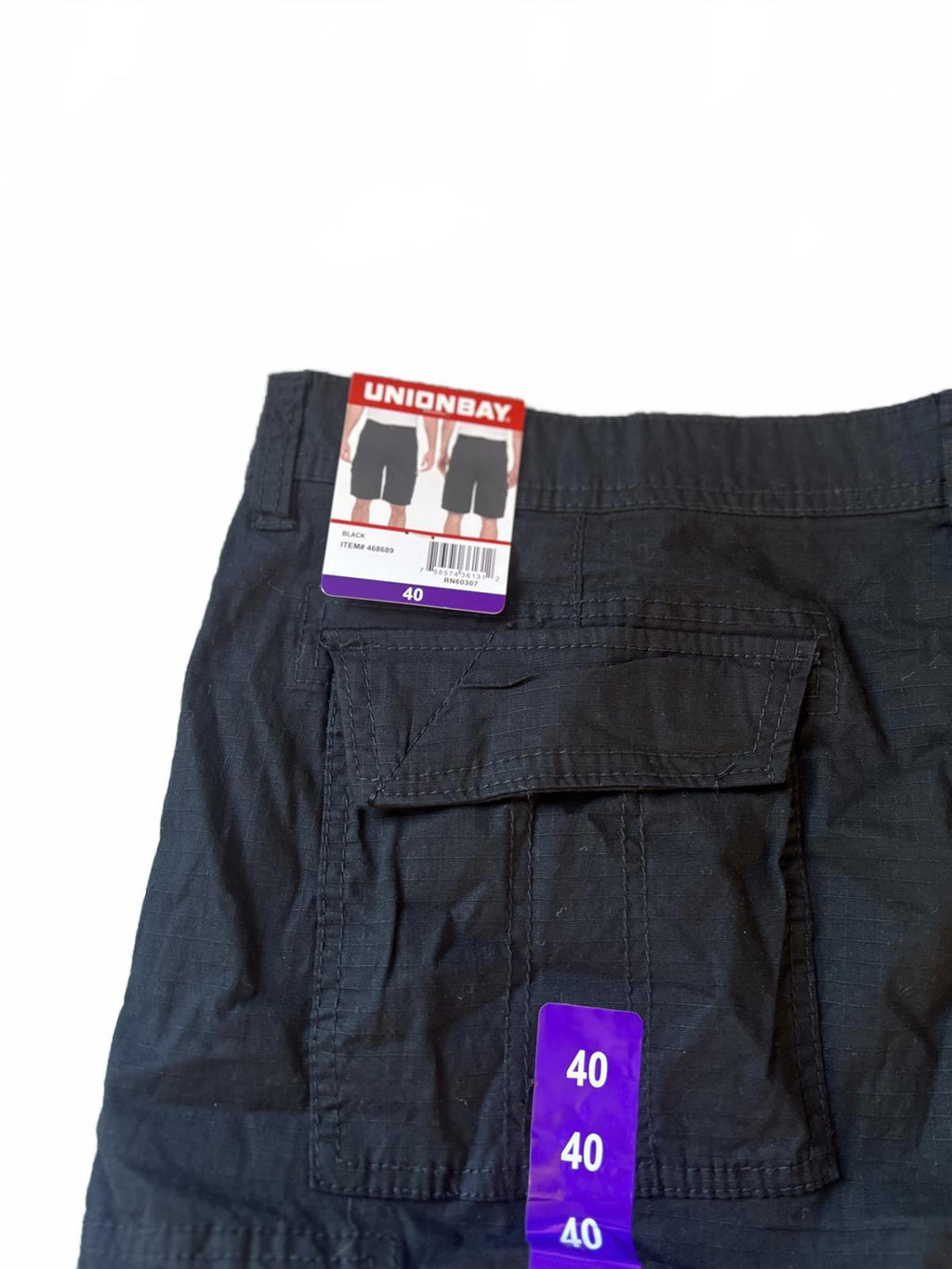 Unionbay black cargo shorts, size 40” waist