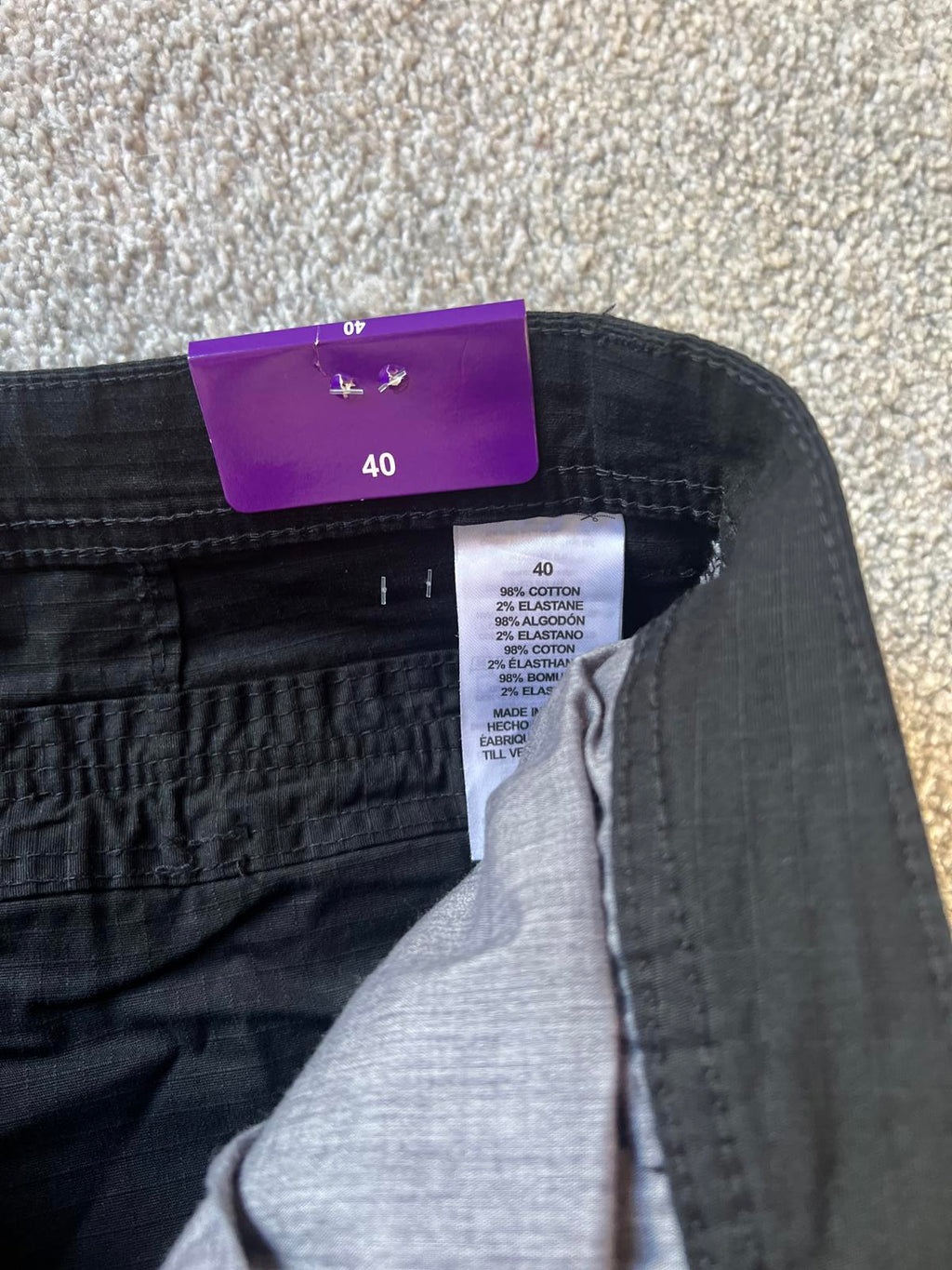 Unionbay black cargo shorts, size 40” waist
