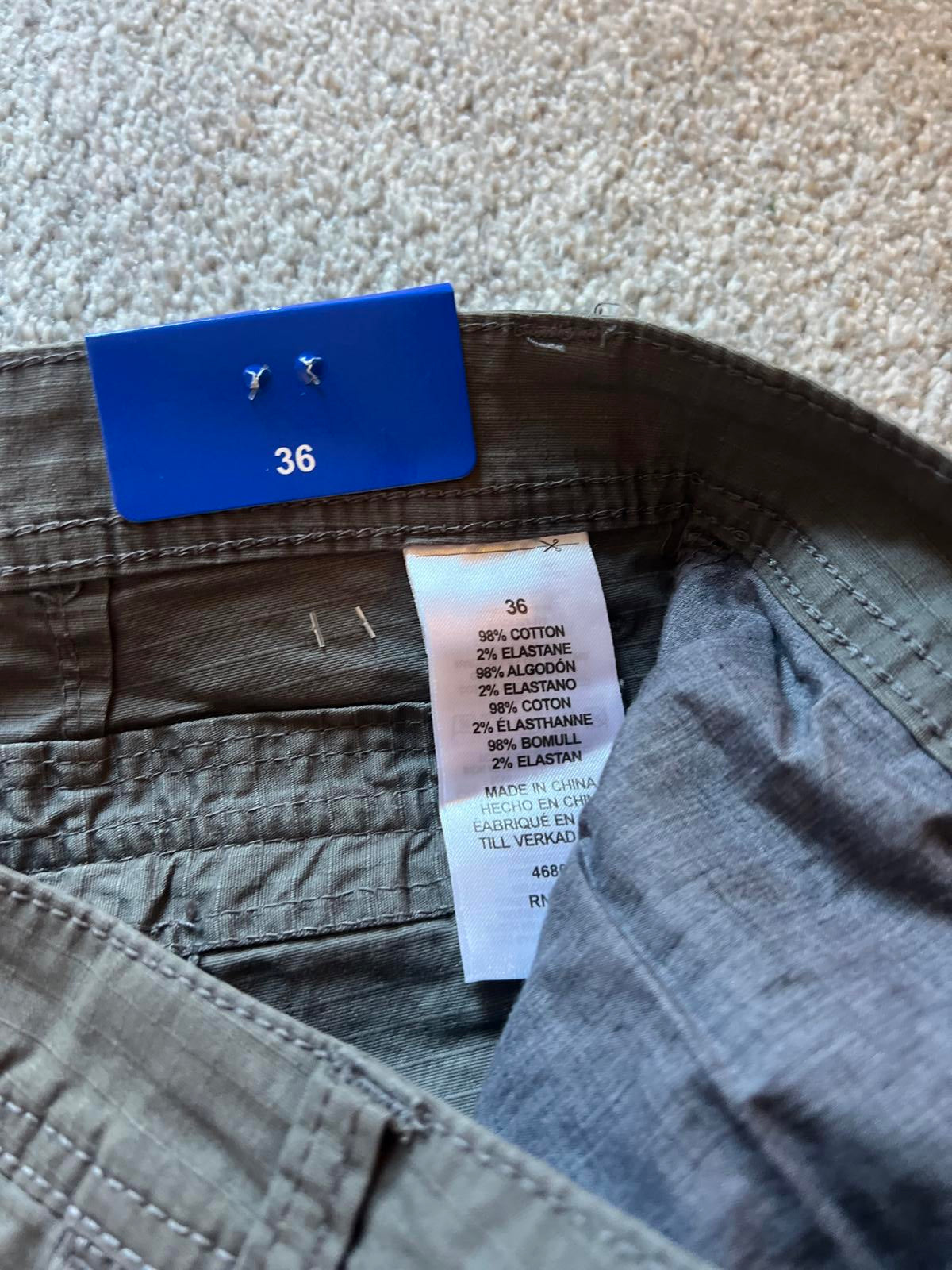 Unionbay grey cargo shorts, size 36” waist