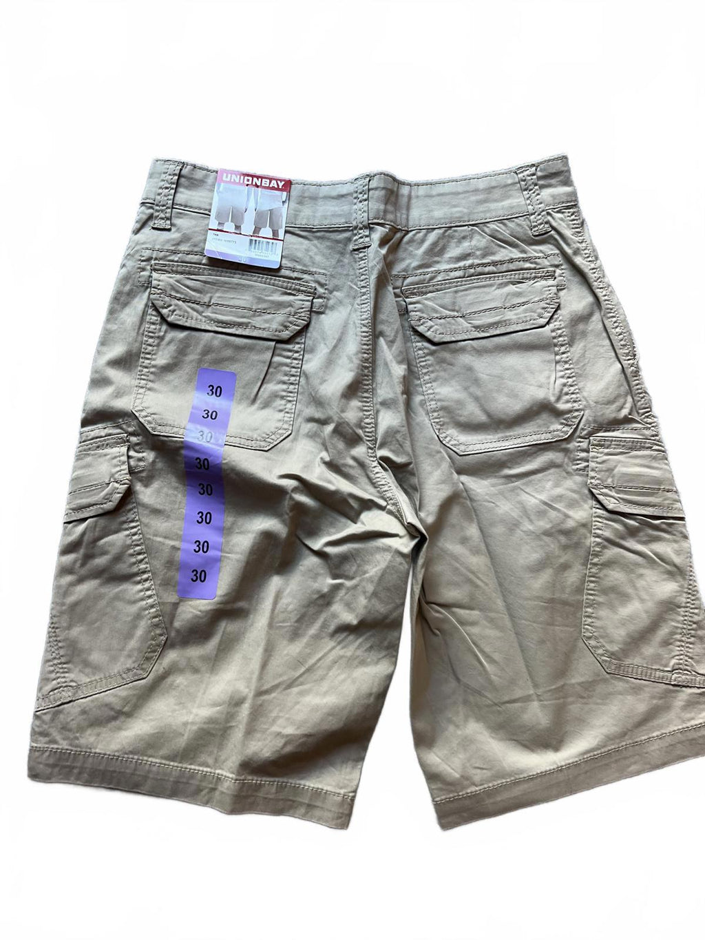 Unionbay tan cargo shorts, size 30” waist