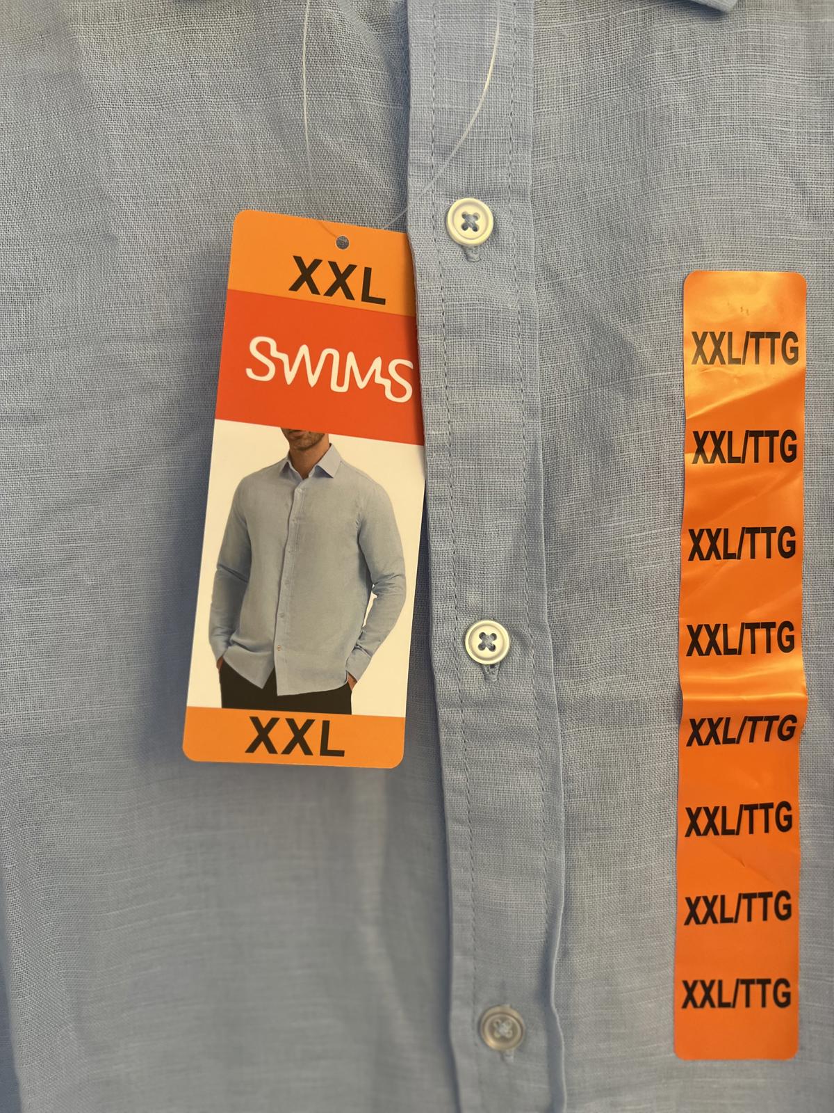 Swims light blue linen cotton shirt, size XXL