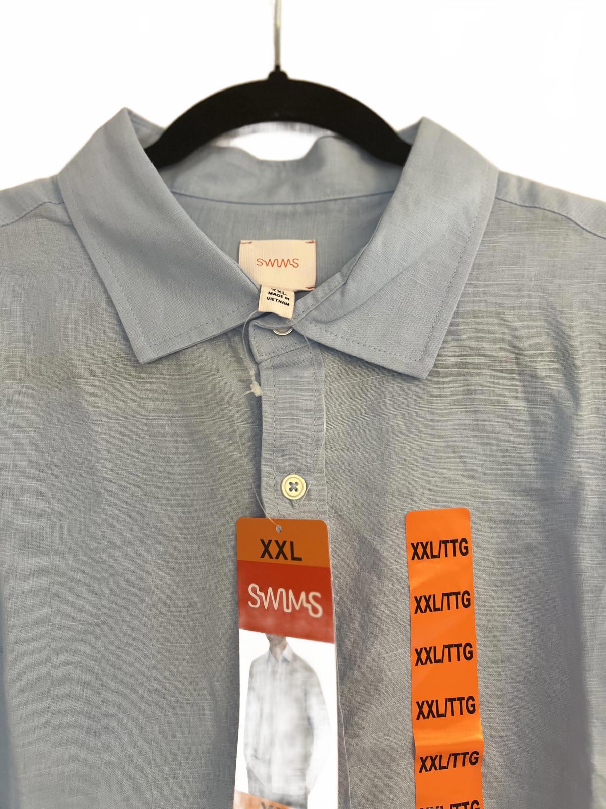 Swims light blue linen cotton shirt, size XXL