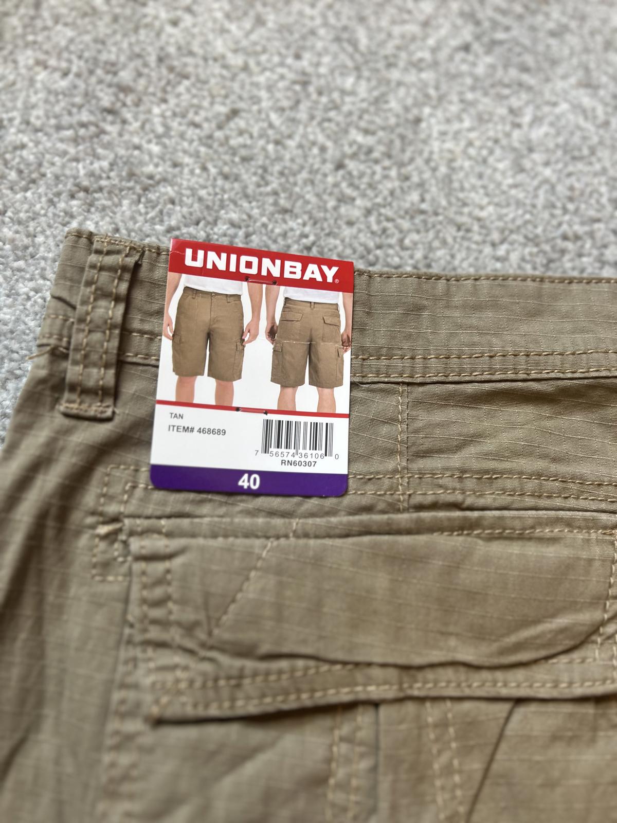 Unionbay tan cargo shorts, size 40” waist