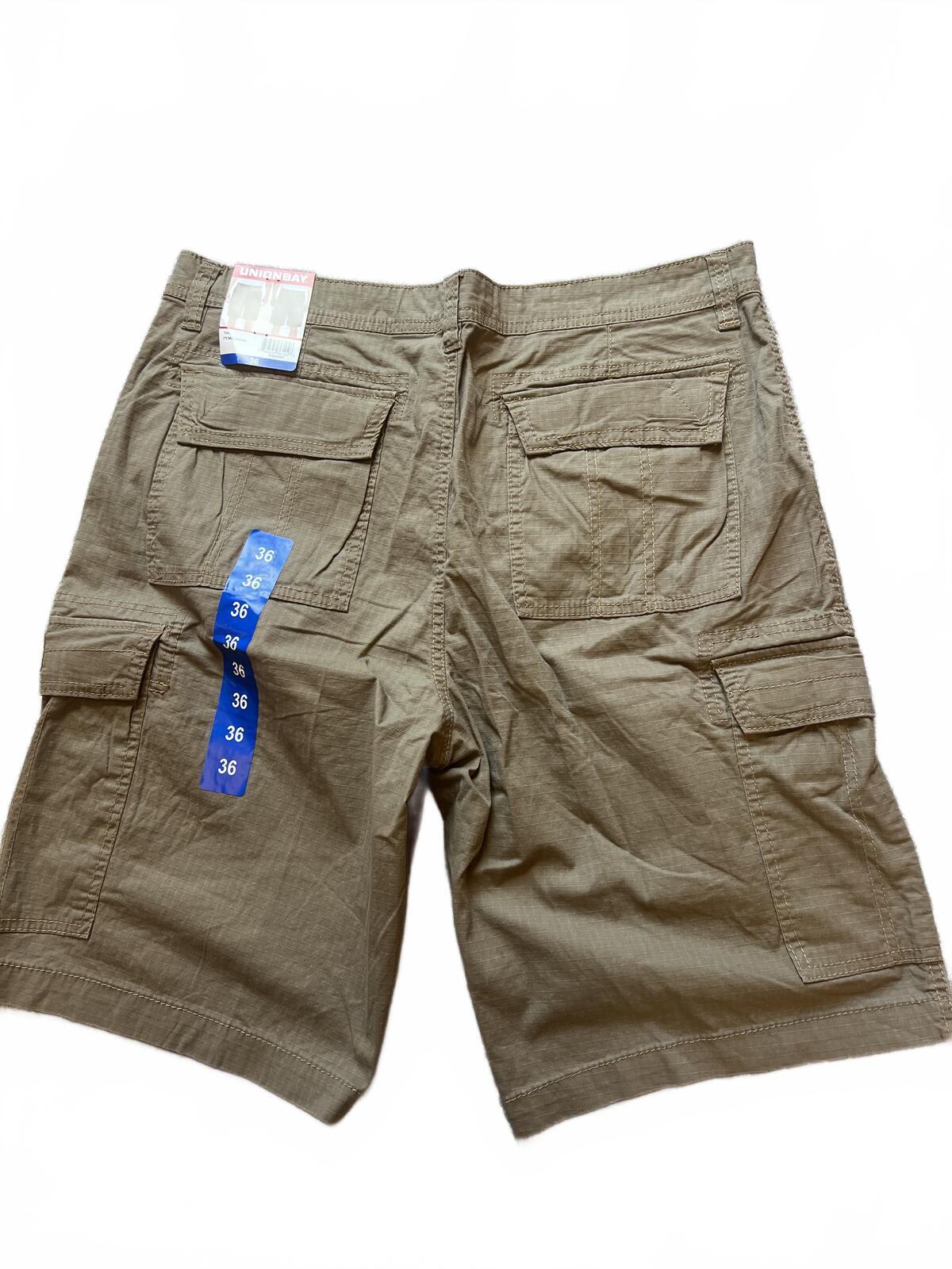 Unionbay tan cargo shorts, size 36” waist