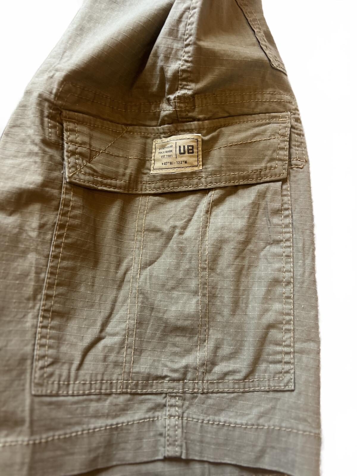 Unionbay tan cargo shorts, size 36” waist