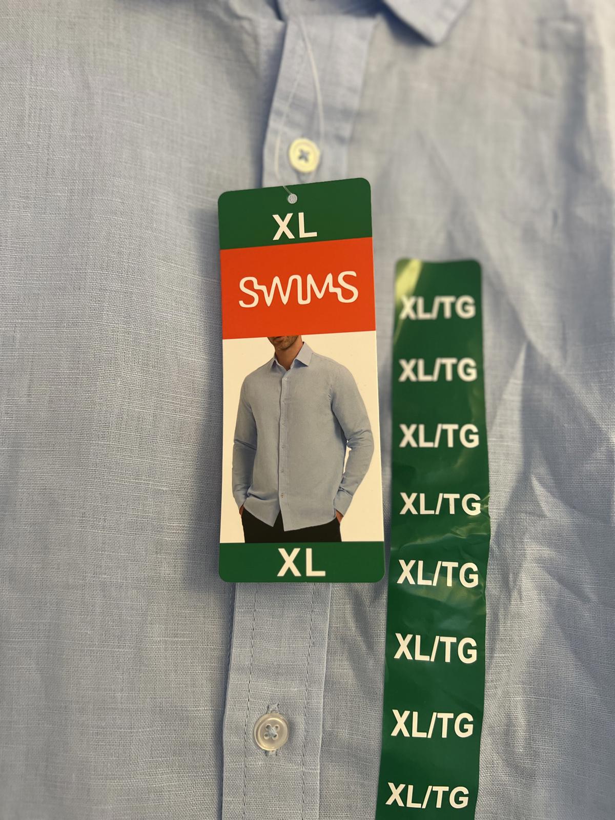 Swims light blue linen cotton shirt, size XL