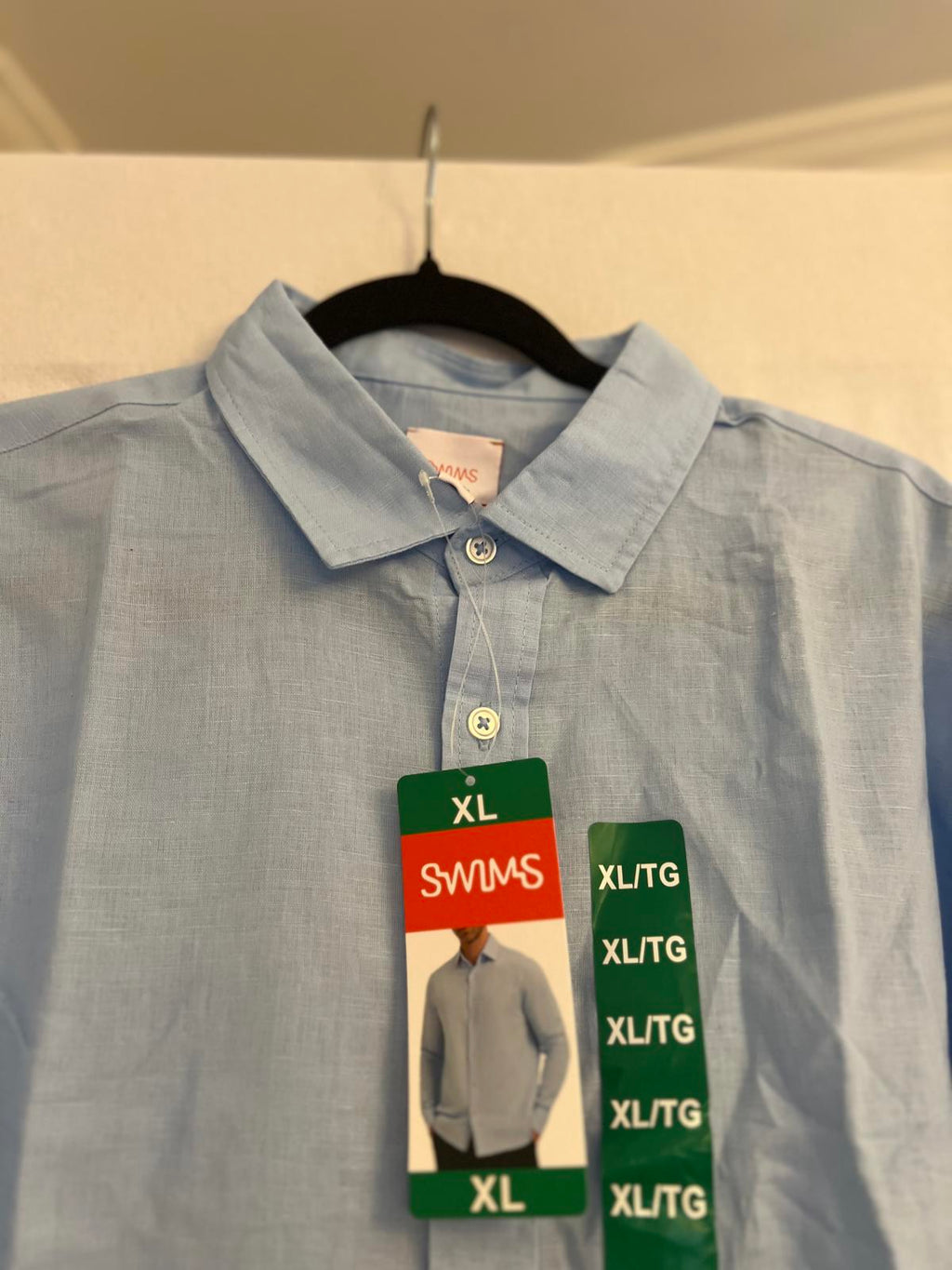 Swims light blue linen cotton shirt, size XL