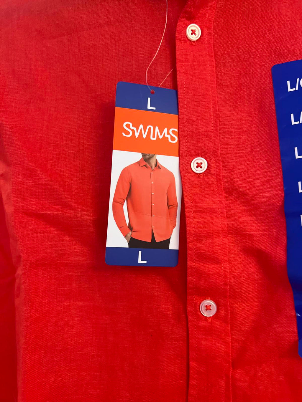 Swims red linen cotton shirt, size large