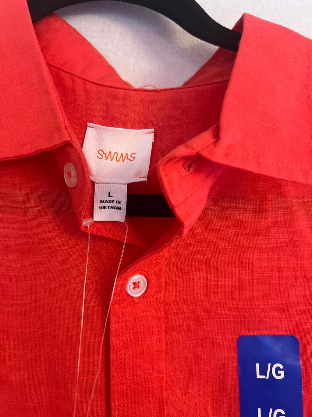 Swims red linen cotton shirt, size large