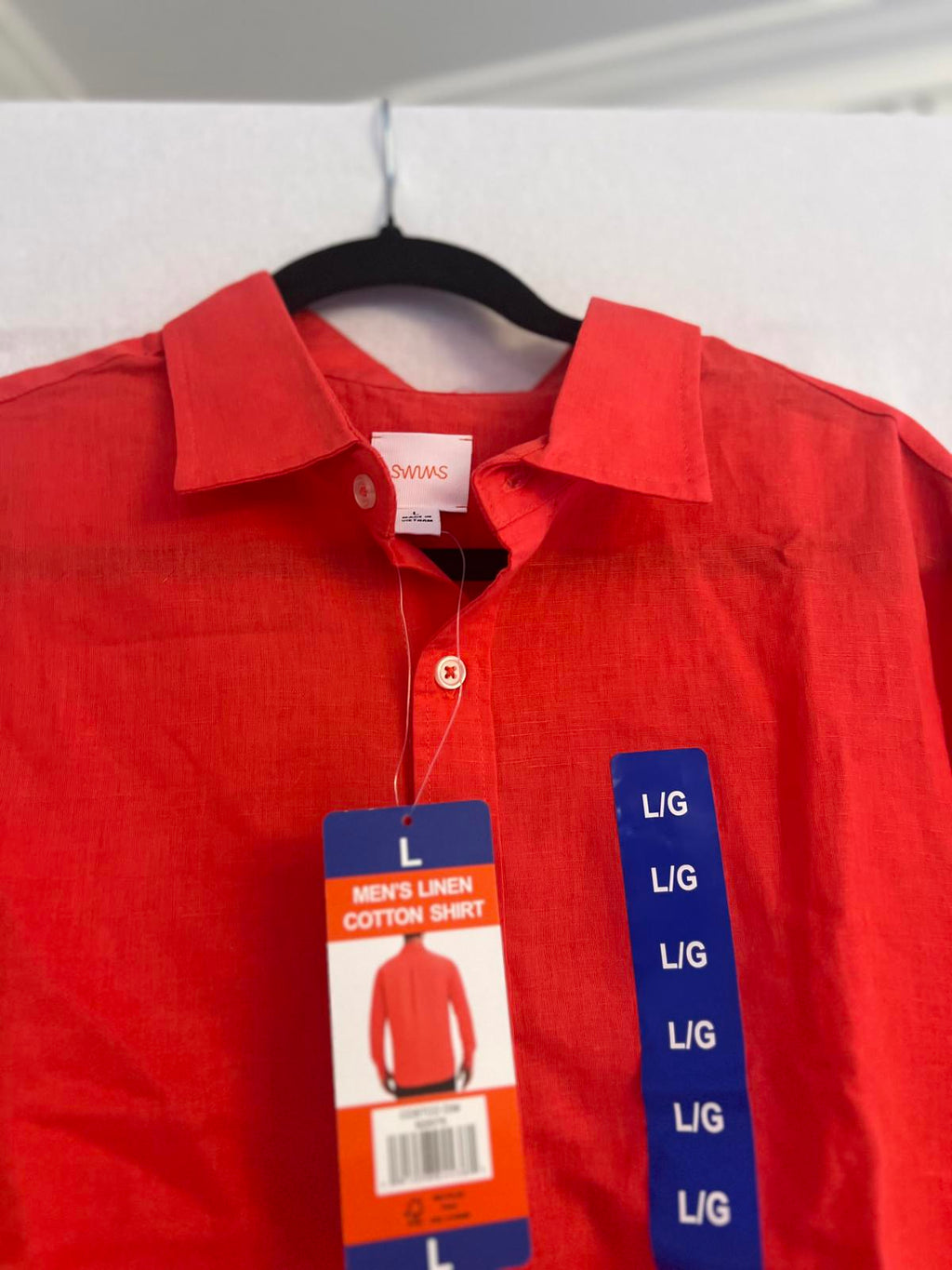 Swims red linen cotton shirt, size large