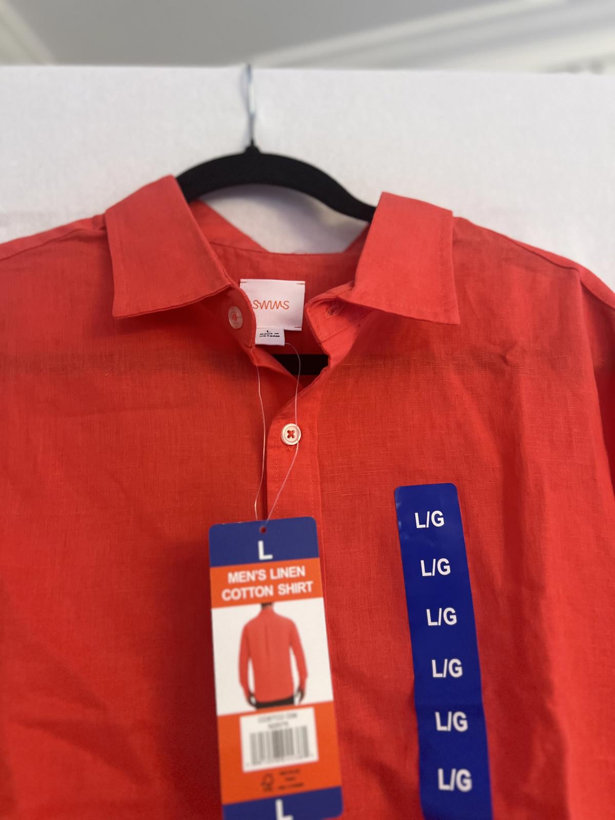 Swims red linen cotton shirt, size large