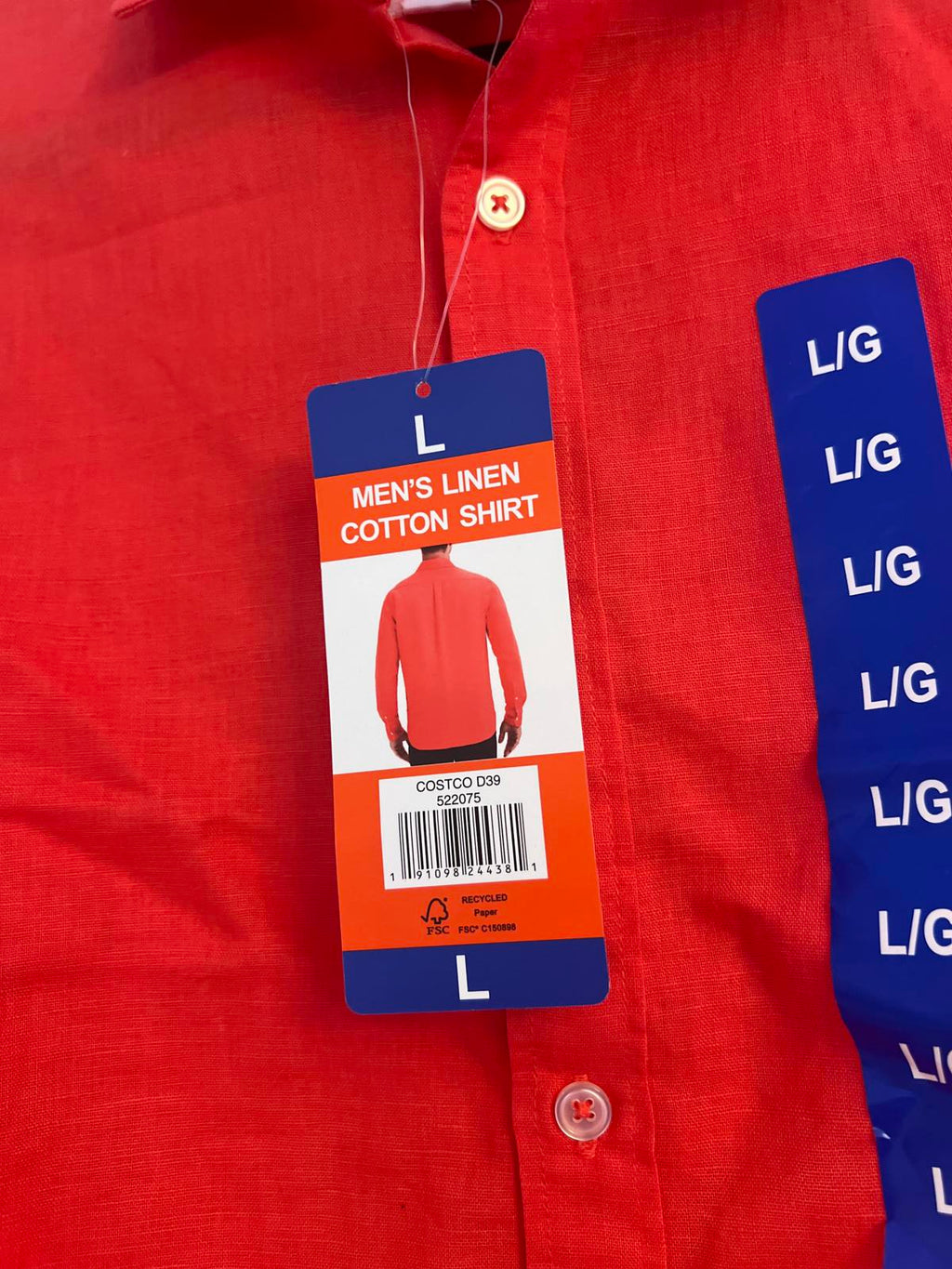 Swims red linen cotton shirt, size large