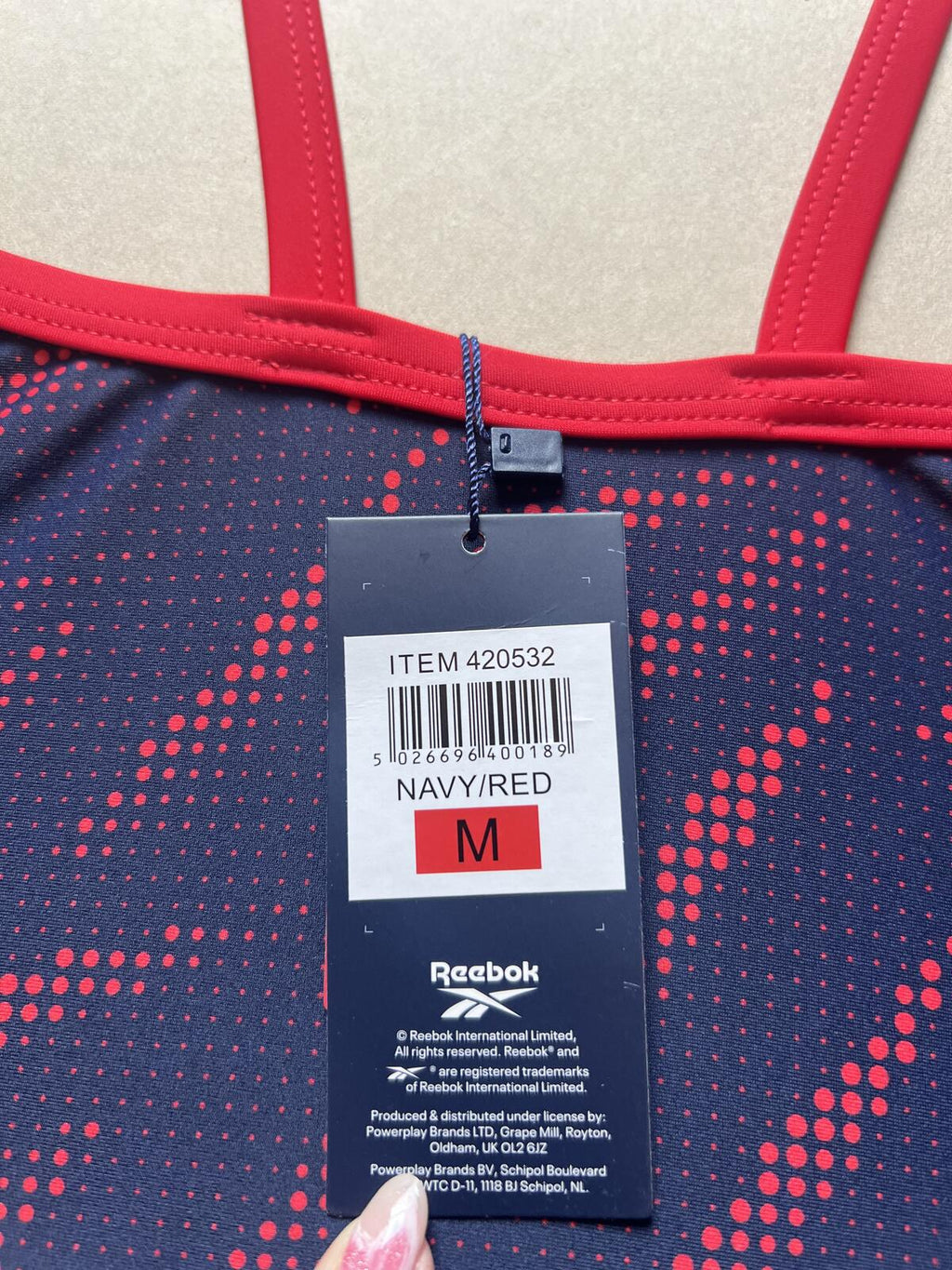 Reebok navy & red swimsuit, size 12