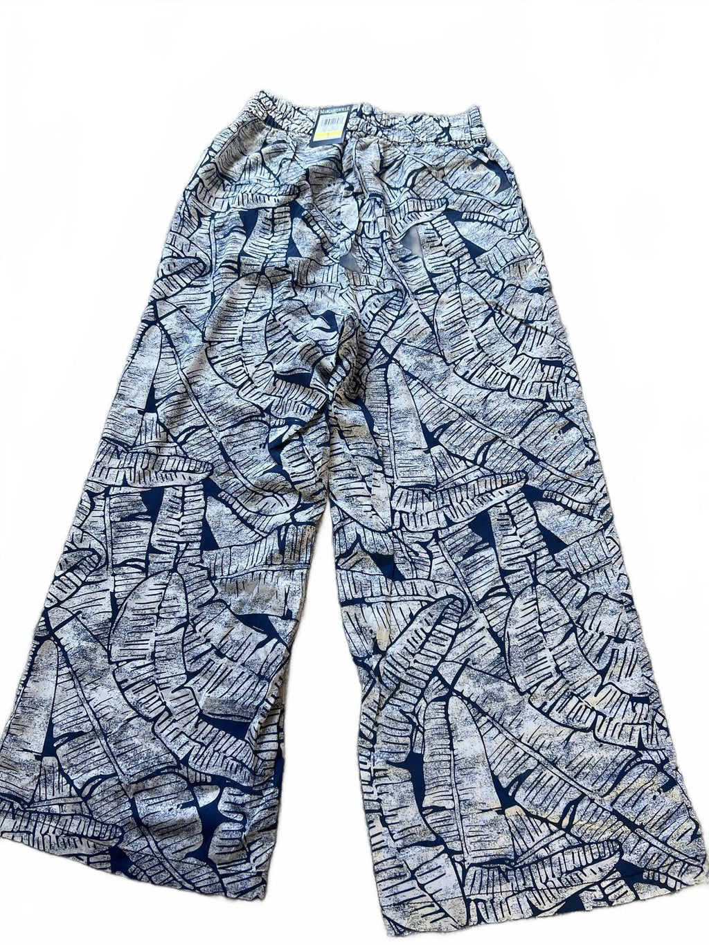 Ladies blue & white wide leg trousers, size Small