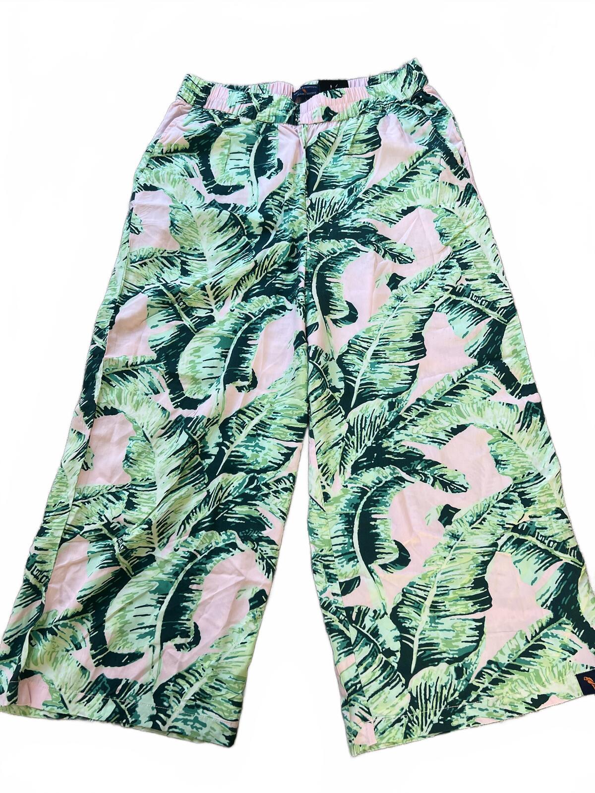 Margaritaville green & pink wide leg trousers, size large