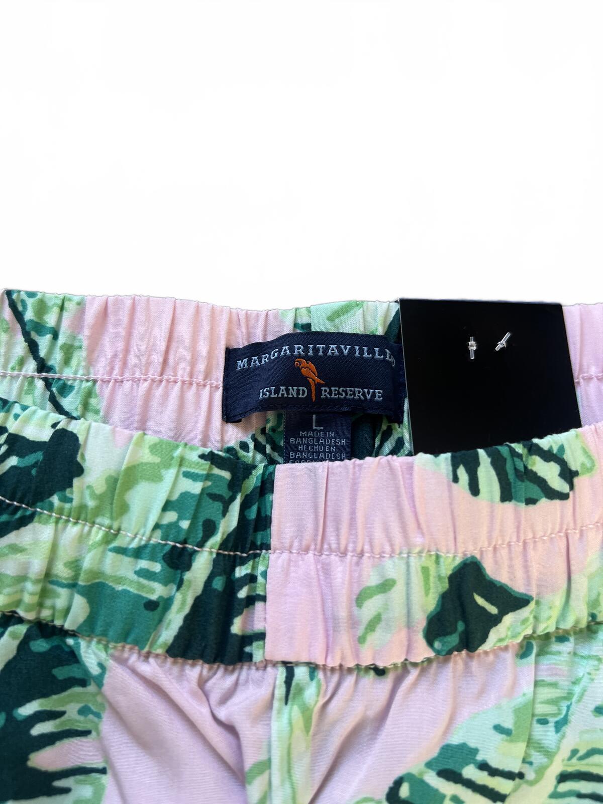 Margaritaville green & pink wide leg trousers, size large