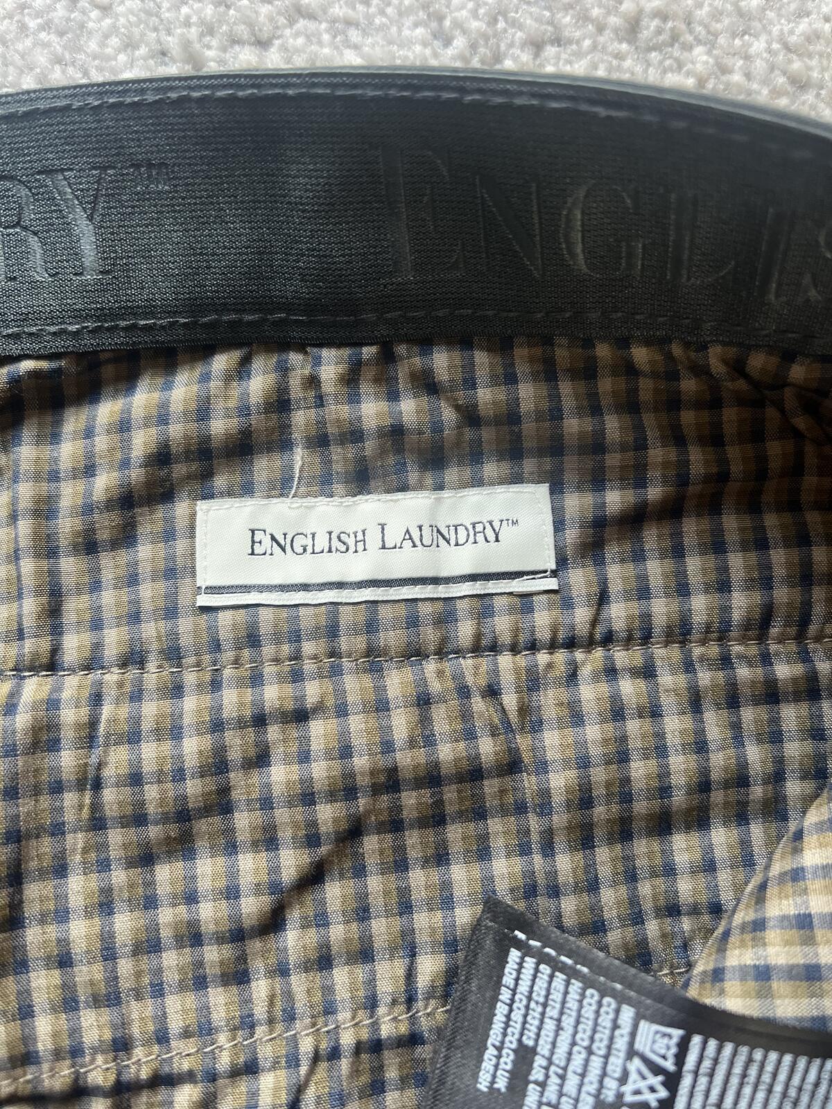 English Laundry deep sea flat front chinos, size 36” x 32”