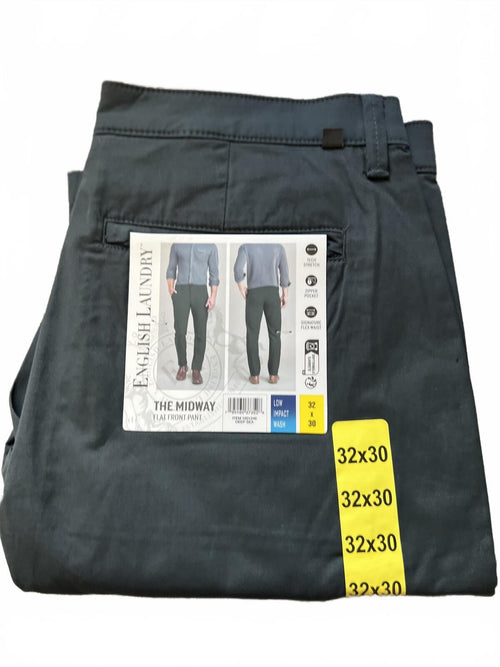 English Laundry deep sea flat front chinos, size 32” x 30”
