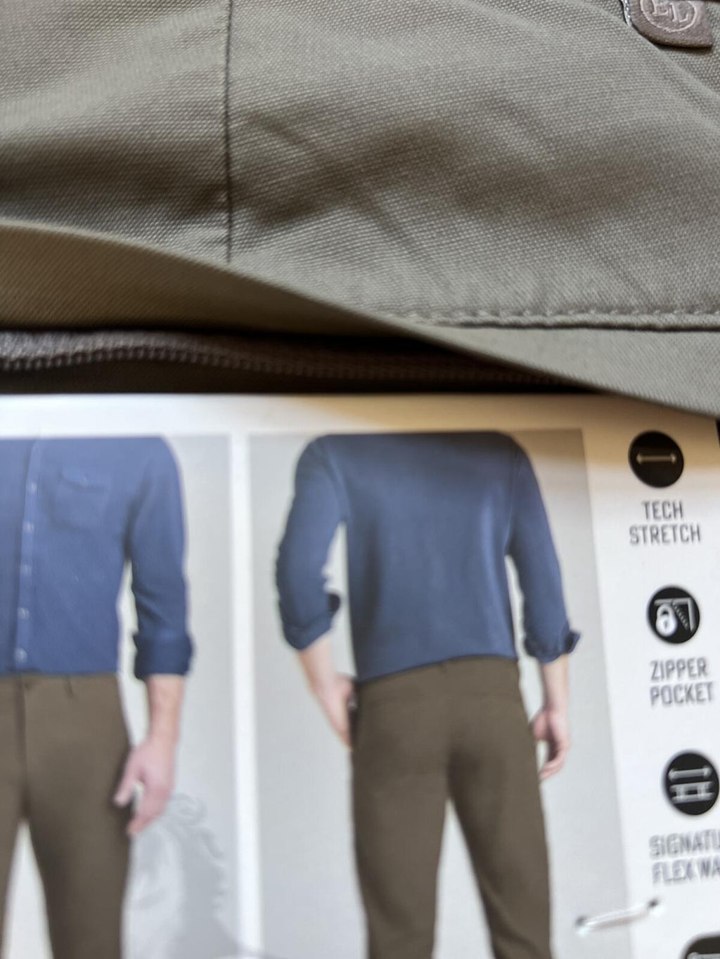 English Laundry mushroom flat front chinos, size 32” x 32”