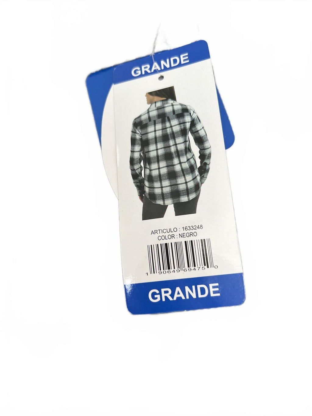 Ladies soft feel black & white check shirt, size large