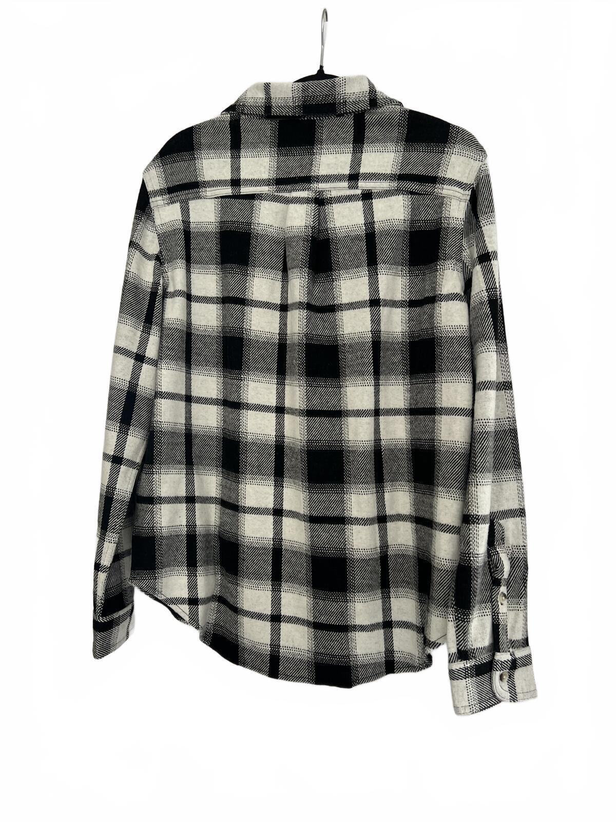 Ladies soft feel black & white check shirt, size large