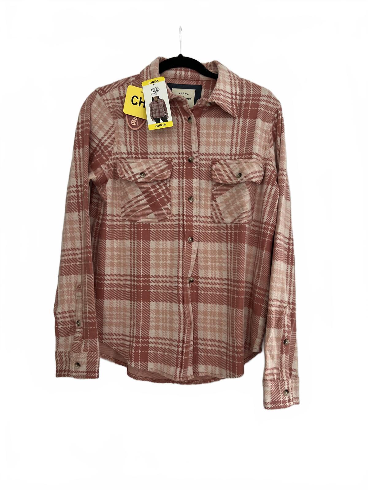 Jachs Girlfriend soft feel pink check shirt, size small