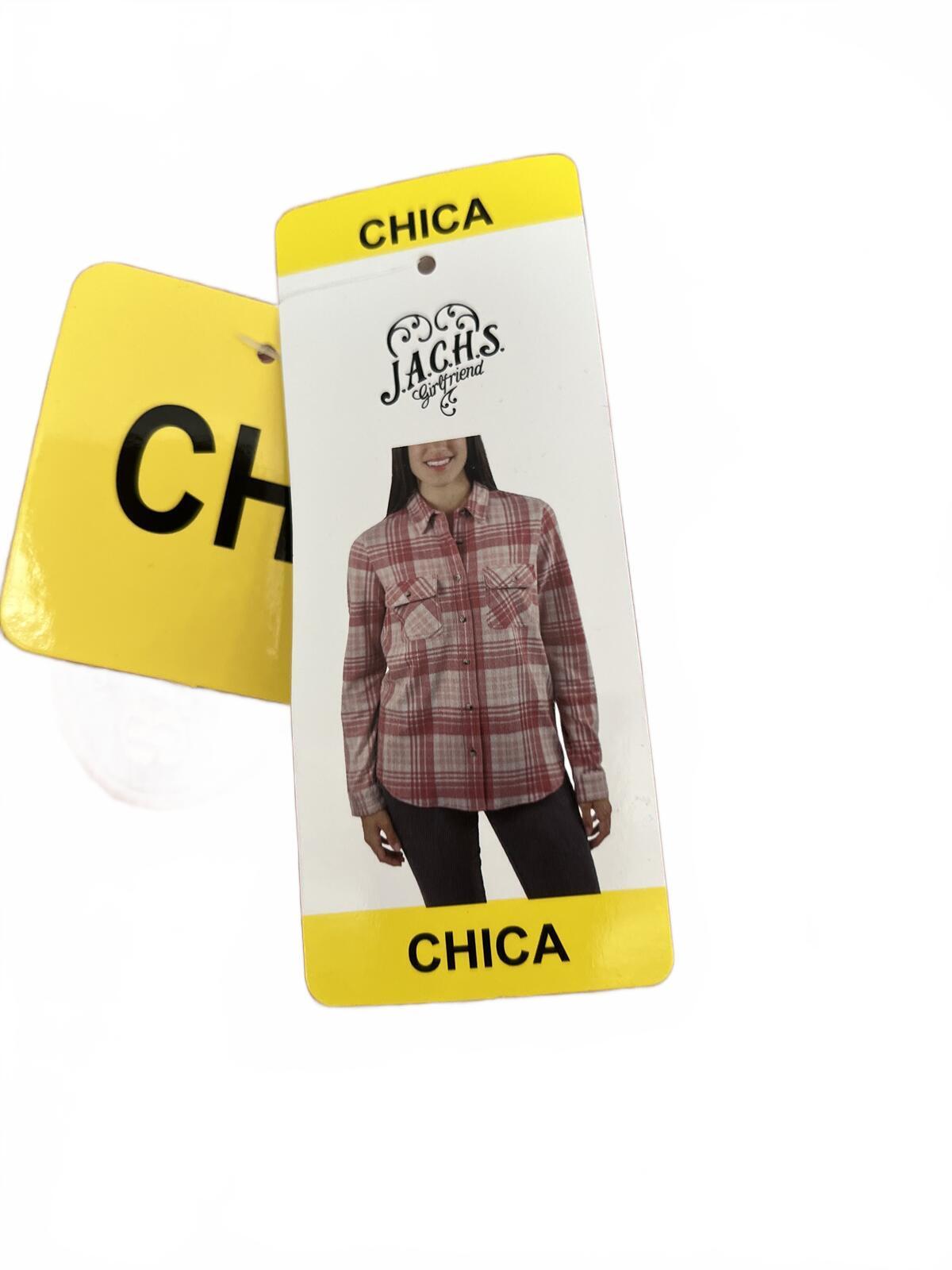 Jachs Girlfriend soft feel pink check shirt, size small
