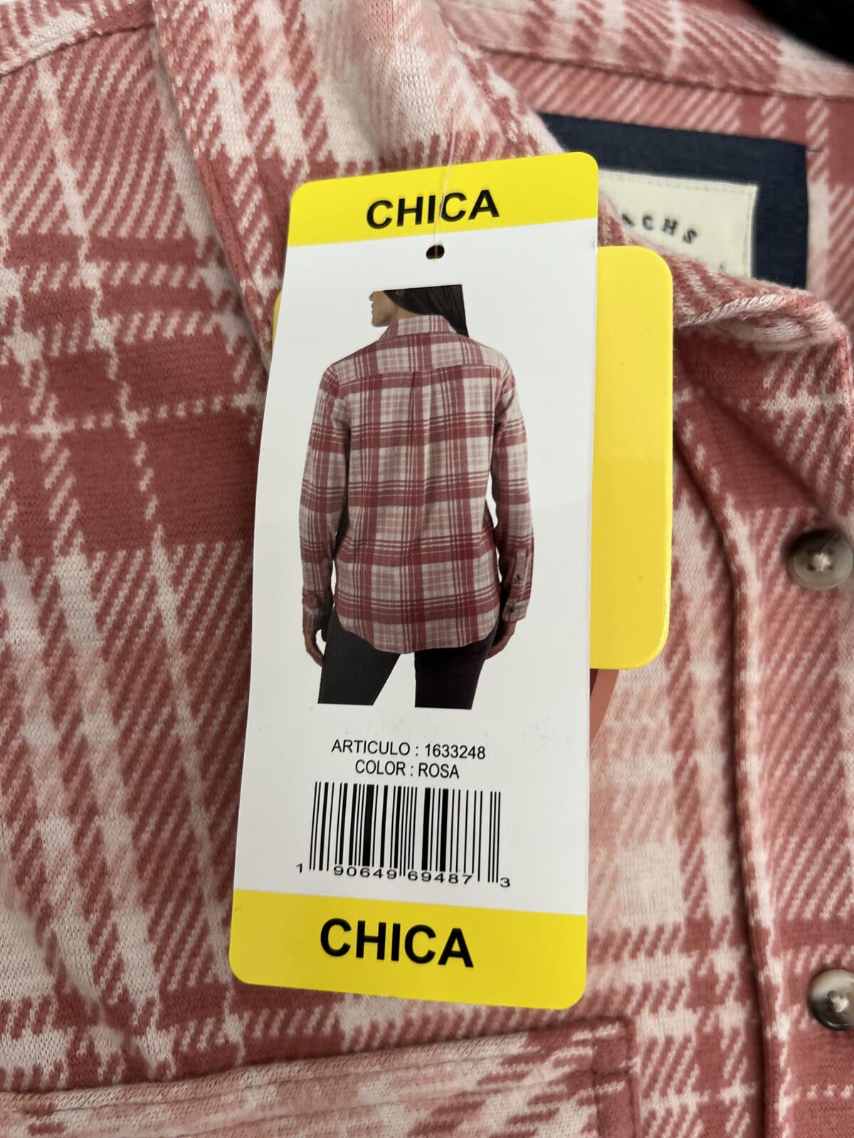 Jachs Girlfriend soft feel pink check shirt, size small