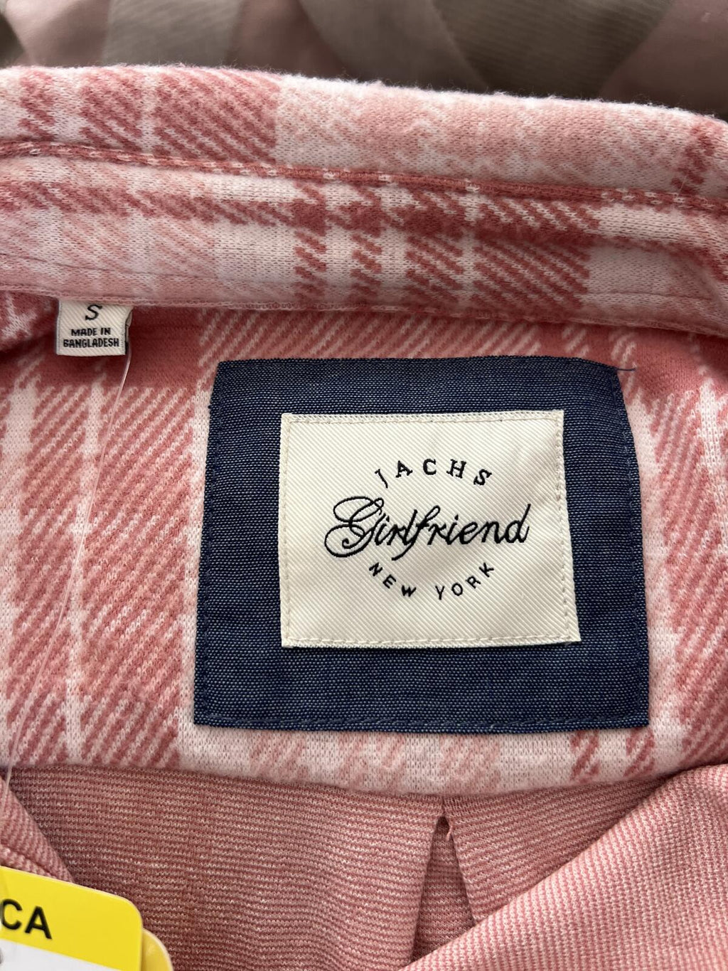 Jachs Girlfriend soft feel pink check shirt, size small
