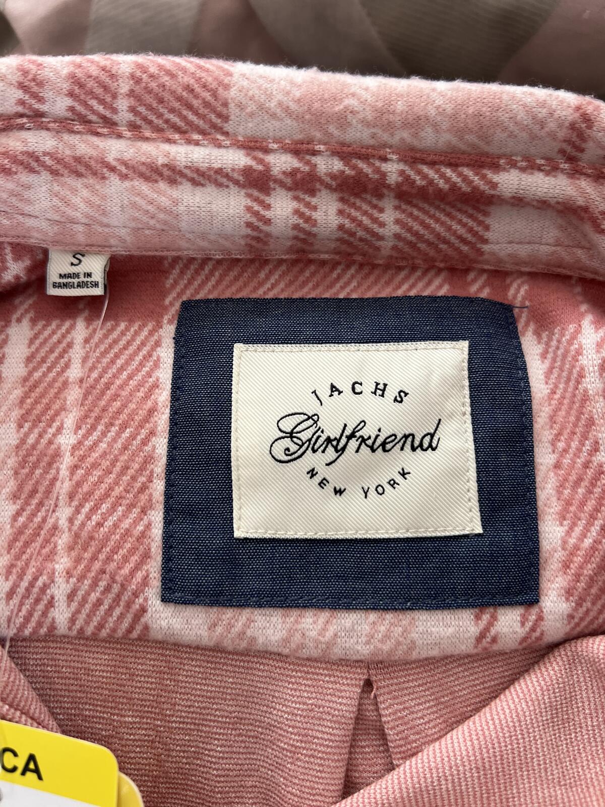Jachs Girlfriend soft feel pink check shirt, size small