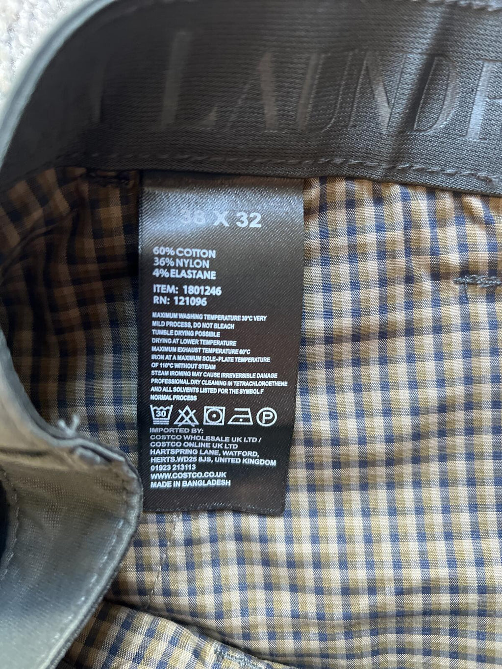 English Laundry deep sea flat front chinos, size 38” x 32”