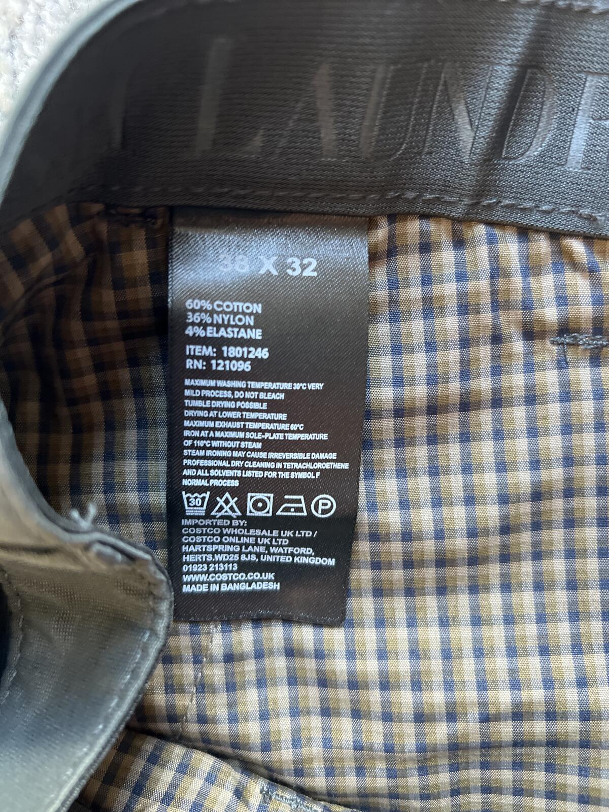 English Laundry deep sea flat front chinos, size 38” x 32”
