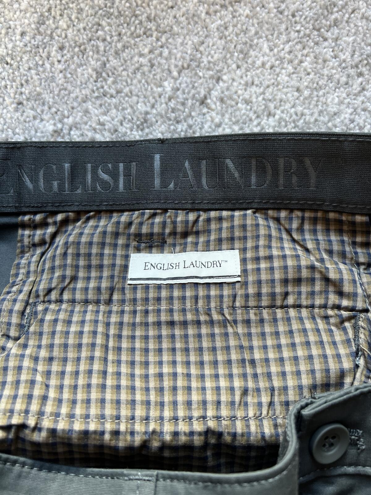 English Laundry deep sea flat front chinos, size 38” x 32”