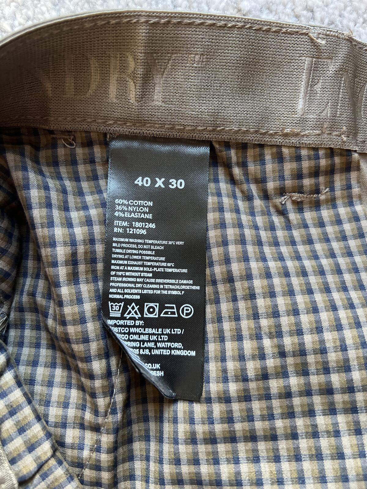 English Laundry khaki flat front chinos, size 40” x 30”