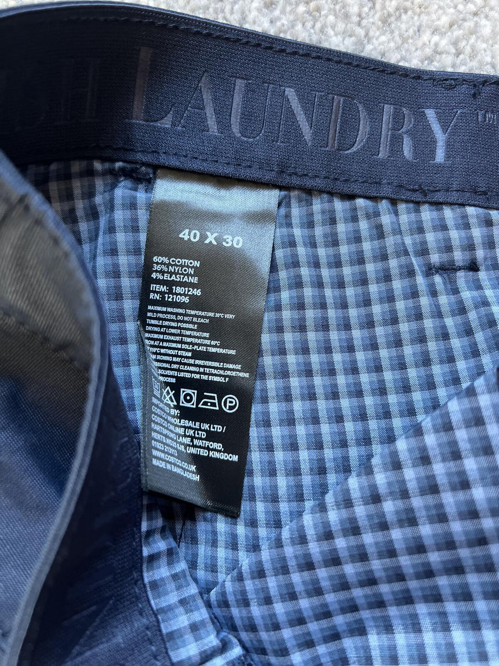 English Laundry navy flat front chinos, size 40” x 30”