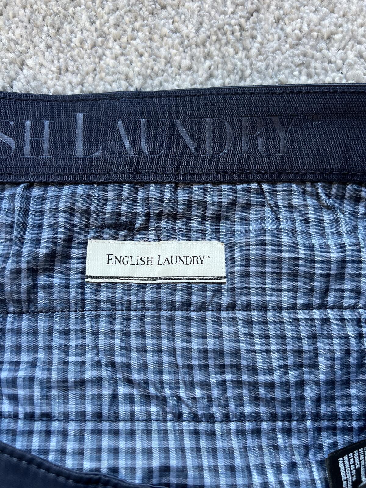 English Laundry navy flat front chinos, size 40” x 30”