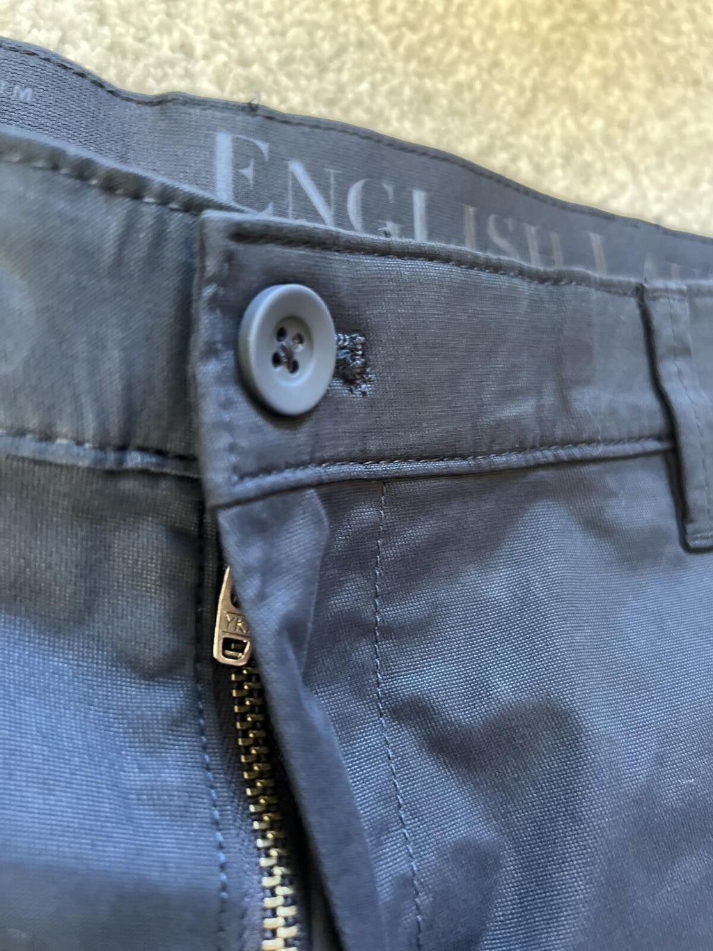English Laundry navy flat front chinos, size 40” x 30”