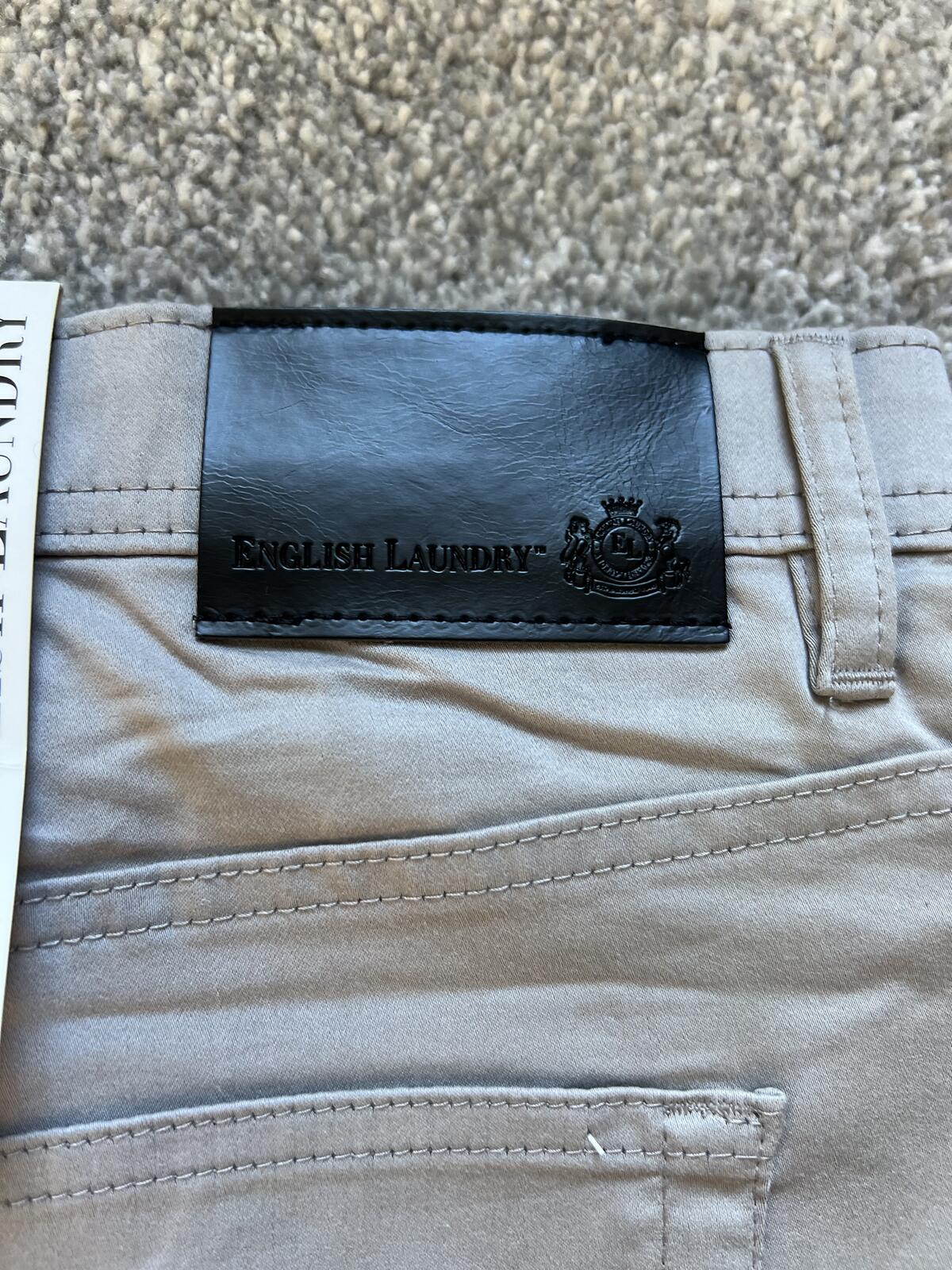 English Laundry grey 5-pocket chinos, size 40” x 32”