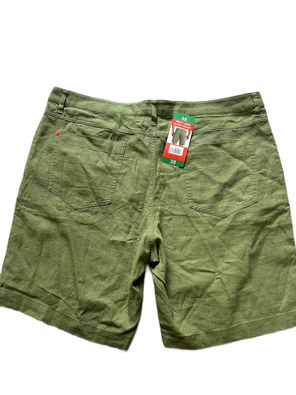 Swims green linen blend shorts, size 38” waist