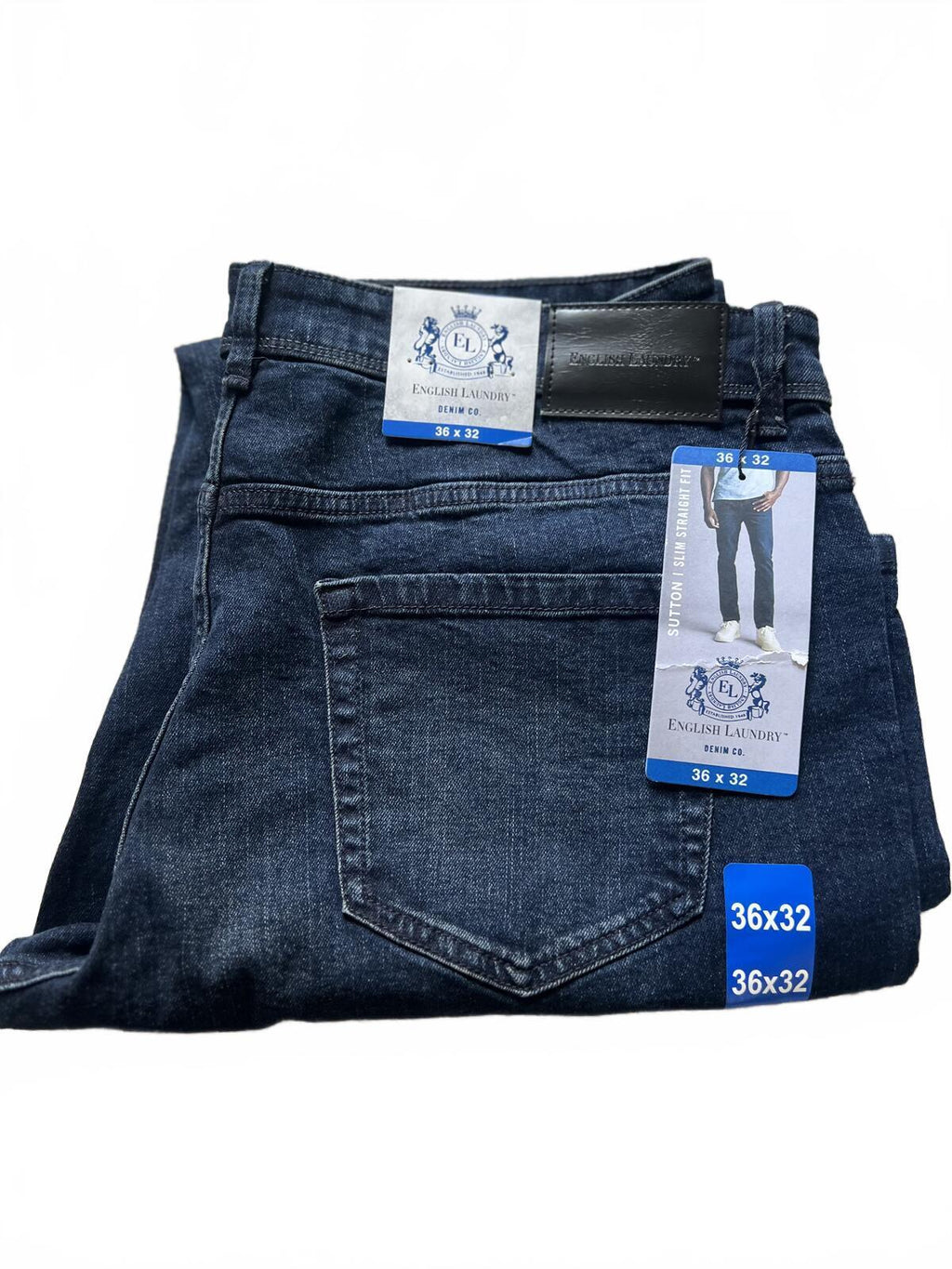 English Laundry ink blue jeans, size 36” x 32”