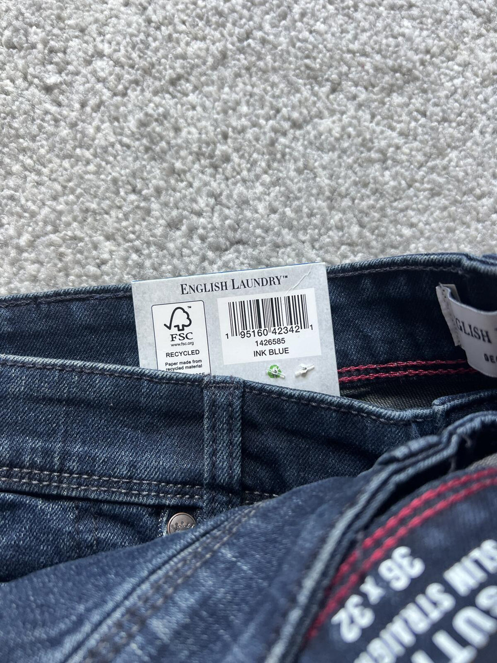 English Laundry ink blue jeans, size 36” x 32”