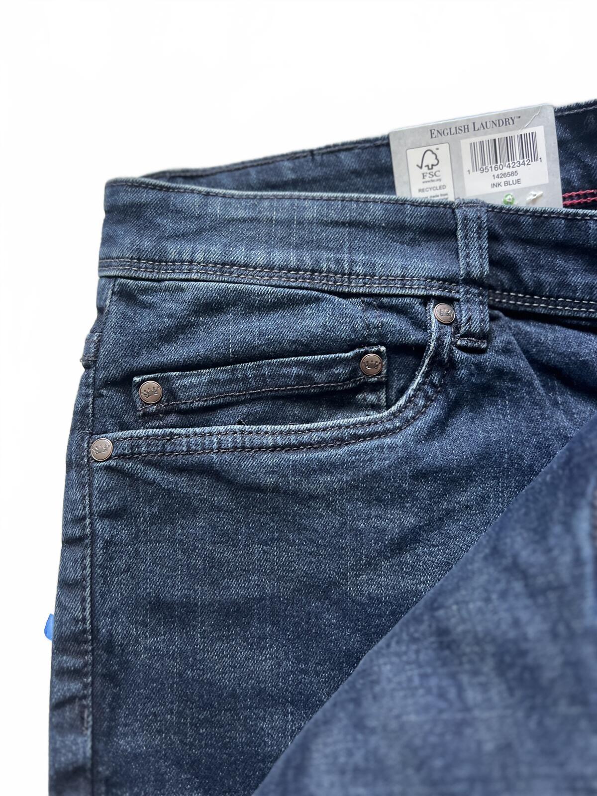 English Laundry ink blue jeans, size 36” x 32”
