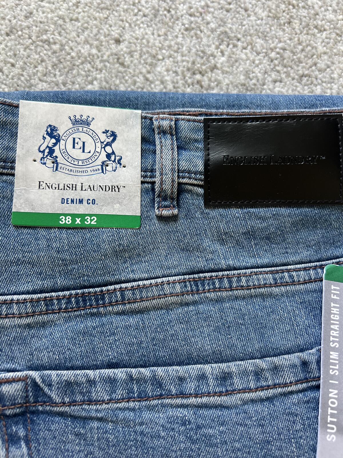 English Laundry light blue jeans, size 38” x 32”