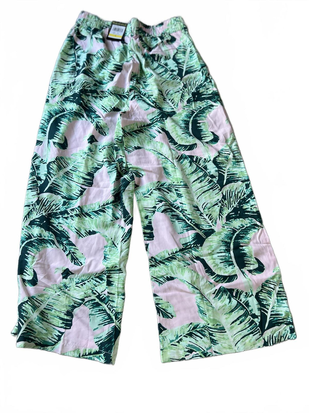 Margaritaville wide leg green & pink trousers, size small