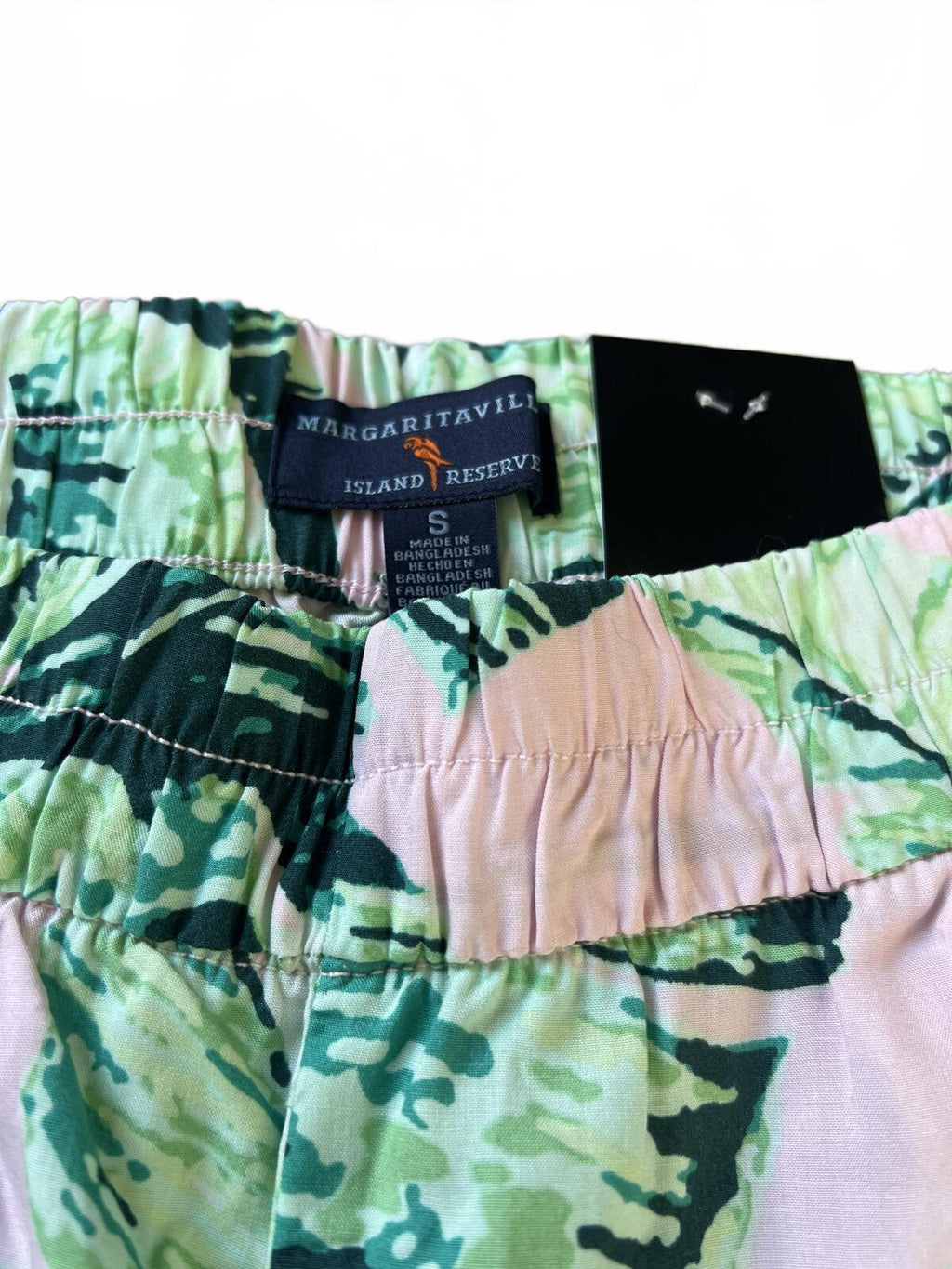 Margaritaville wide leg green & pink trousers, size small