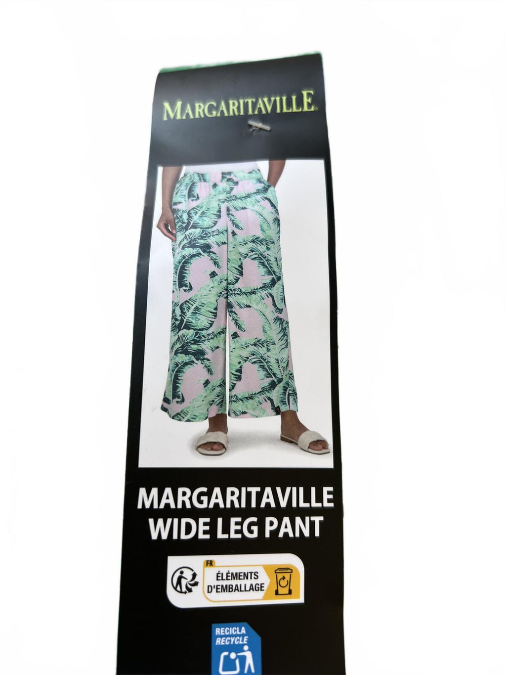 Margaritaville wide leg green & pink trousers, size XL