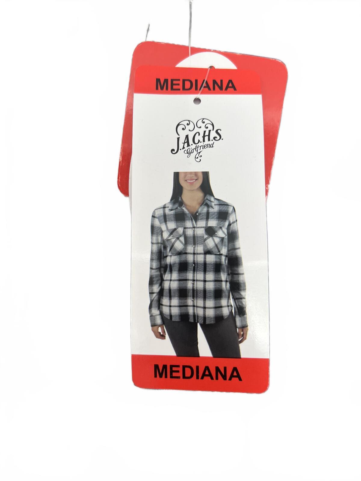 Ladies soft feel black check shirt, size medium